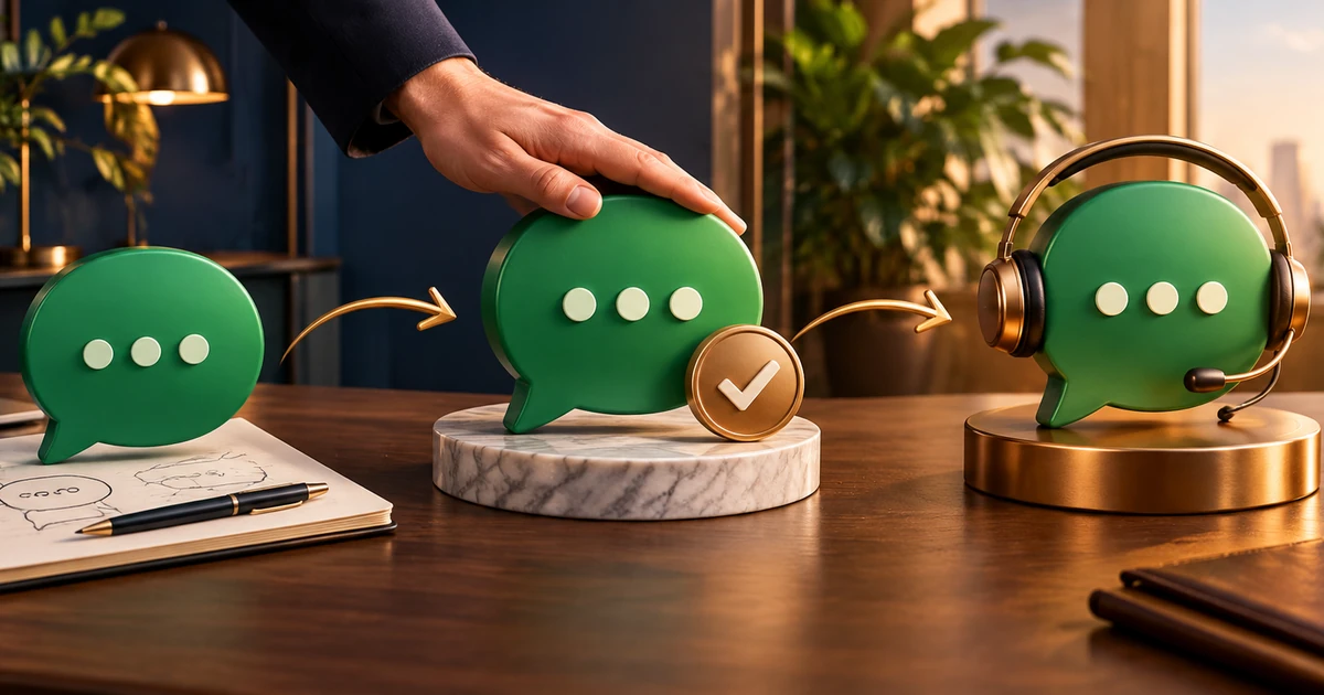 WhatsApp chatbot kurulumu için mesaj ve onay adımları